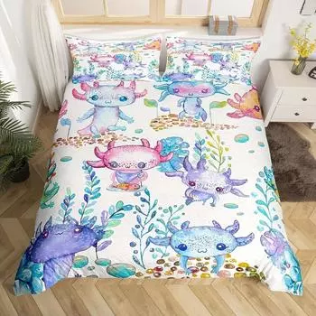 Cute Salamander Bedding Home Textile Style Three-Piece Digital Printed Duvet Cover EU single 135*200