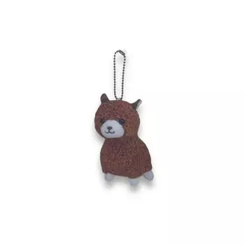 Cute Sales Plush Alpaca Ball Chain Brown F0195