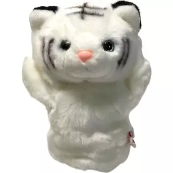 Cute Sales Plush Hand Puppet White Tiger J0076