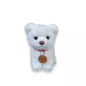 Cute Sales Waddling Akita Inu White Fur Stuffed Toy D0066 Approximately H16cm Size