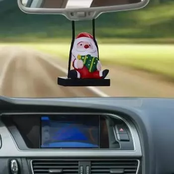 Cute Santa Claus Decoration Car Hanging Ornaments Auto Rearview Mirror Pendant Swinging Automobile Interior Styling Accessories
