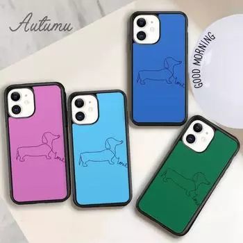 Cute Sausage Dog Phone Case for iPhone 11 12 13 14 Pro Max mini X XR XS SE 2020 5 6S 7 8 Plus Samsung Galaxy S21 S22 Cover shell iPhone 6plus