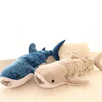 Cute Shark Plush Toy Big Fish Cloth Doll Whale Stuffed Children Birthday Gift 50cm розовый