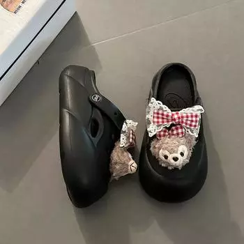 Cute Shirley Mei hole shoes women s new summer wear beach cool thick sole half drag bag head drag 36-37