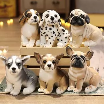 Cute Simulated Puppy Dolls Bulldogs Huskies Plush Toys Dog Dolls Street Stalls Children s Gifts 20cm