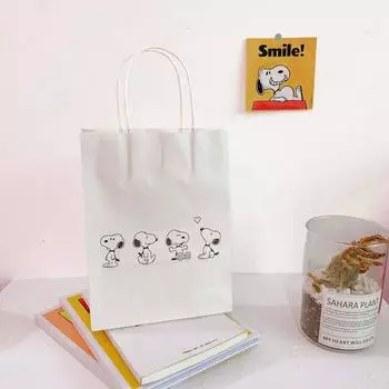Cute Snoopy Gift Bag Craft Snoopy Wrapping Bag Paper Bag Carrying Bag Gift Recyclable