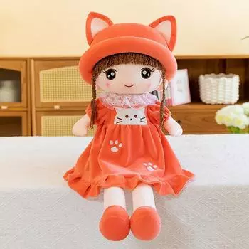Cute Soothing Rag Doll Plush Toy Cat Ear Princess Doll June 1St Children S Day Gift For Girl 45cm0.25kg красный