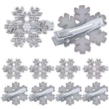 Cute Sparkling Snowflake Duckbill Hairpin Beautiful Snowflake Hairpin Hair Clip Hair Accessory for Fashion Enthusiasts S