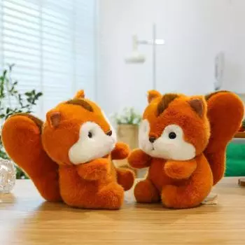 Cute Squirrel Plush Toy Little Squirrel 8-inch Cloth Doll Cartoon Animal 25cm