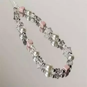 Cute Star Phone Chain Y2K Pink Phone Strap Fashion Car Key Chains Simplicity Key Chain 13cm Acrylic Phone Strap Lanyards