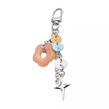 Cute Star Phone Charm Chic Phone Pendant Fashionable Keychain Pendant Unique Star Keyrings Perfect Gift for Women Girls оранжевый