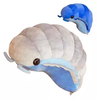 Cute stuffed animal pill bug bug perfect as a gift for or any special occasion caterpillar/pill toy, birthdays, Christmas, anniversaries, (gray) серый