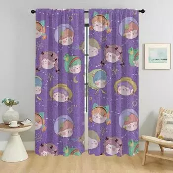 Cute Style Curtains for Living Room Curtain for Room 2 Panel Home Interior Curtains Halloween Decoration Partition Shades Camera W50xH70cmx2pcs-CL
