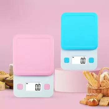 Cute Style Kitchen Scale,pink/blue Optional,portable Household Food Scale for Baking, Cake,food Weighing,HD Display Screen 3kg 0.1g синий