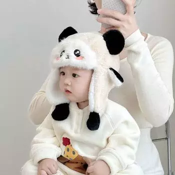 Cute super cute baby hat winter warm thickened plush ear protection hat boys and girls winter windproof Lei Feng hat