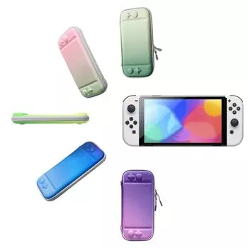 Cute Switch Carrying Case Nintendo Switch Compact Slim Compatible with Organic EL Model Case [Cute Switch] i_dear (Pink Pistachio)