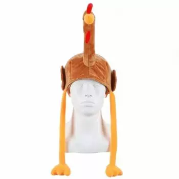 Cute Thanksgiving Turkey Hats Creative Roleplaying Photo Cap Warm Plush Turkey Caps Cosplay Long Legs Turkey Hat