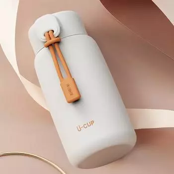 Симпатичная термос-бутылка для воды из нержавеющей стали 304, переносная термокружка для кофе, термокружка для питья, дорожная кружка 400ml белый