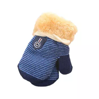 Cute Thicken Infant Baby Girls Boys Of Winter Warm Gloves чёрный