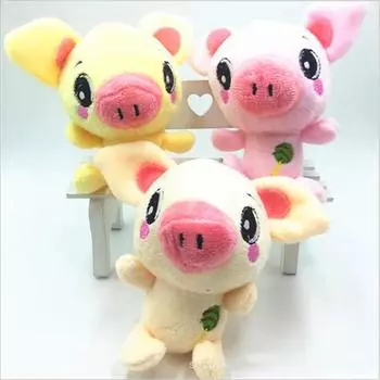 Милые игрушки свинья кукла кулон мини сидячая поза животные плюшевые игрушки брелок аксессуары 11 см рождественский подарок для девочки 11CM