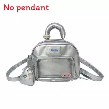 Cute Transparent Backpack Layer With Inner Zipper Pocket Pu Material School For