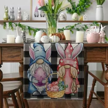 Cute Vintage Anti-Stain Heat Insulation Non-slip Linen Tablecloth Table Mats Table Runner Placemat B