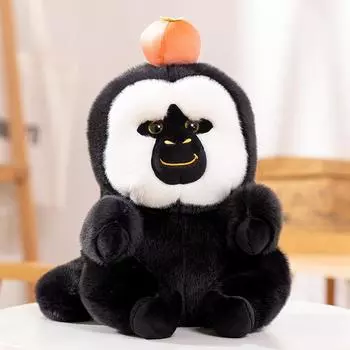 Cute White-Faced Monk-Faced Monkey Plush Doll Banana Monkey Doll Zoo Gift Doll Gorilla 25cm