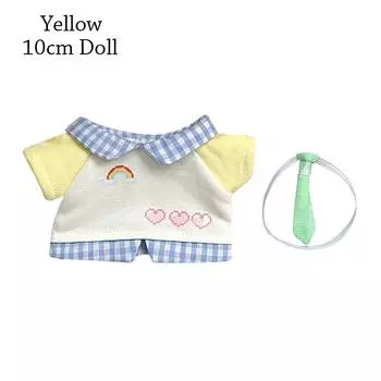 Cute without Dolls Idol Doll Hoodie Clothes Suit Doll Clothes Toy Clothing yellow-10cm Doll