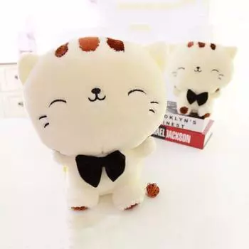 Cute Xmas Gift Gift Toys Stuffed Cat with Bow Plush Dolls Doll Cushion Stuffed Toys Sofa Pillow белый
