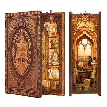 CuteBee BookNook Kit Dollhouse BookNook Series BookNook DIY Wooden Eternal Bookstore Dollhouse Kit Украшения для книжной полки Подарки ручной работы из дерева