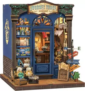 CuteBee DIY Book Nook Kit Dollhouse Kit Miniature House Kit BookNook 3D Wood Craft Bookforge Decoration with LED for Teens and Adults Great Gift