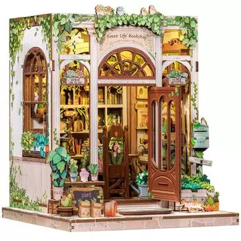 CuteBee DIY Book Nook Kit Dollhouse Kit Miniature House Kit BookNook 3D Wood Craft Bookforge Decoration with LED for Teens and Adults Perfect Gift