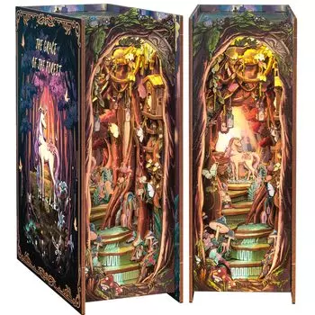 CuteBee DIY BookNook Dollhouse Kit Миниатюрный домик BookNook Подходит для подростков Взрослых Подарочные украшения на день рождения Коллекция Художественное произведение со светодиодами