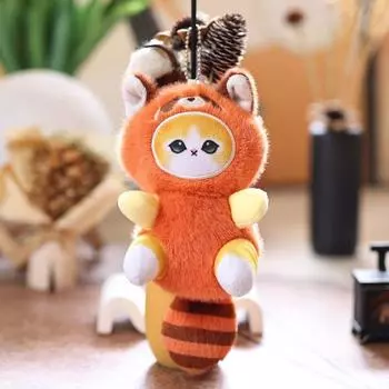 Cuter Cat Capybara Plush Pendant Soft Stuffed Animal Toy Keychain Gift For Kids