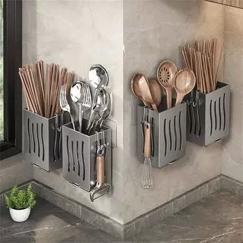 Cutlery Holder Kitchen Drying Rack Cutlery Holder Drainage System Drip Tray чёрный