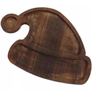 Cutlery Tray Christmas Wooden Xmas Tree Fruit Plate Dessert Plates Kitchen Tools Santa Hat