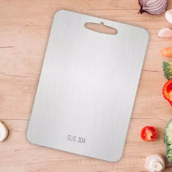 Разделочная доска из нержавеющей стали для измельчения с ручкой для замешивания теста для раскатывания хлеба и овощей