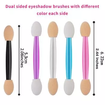 Cuttte 120PCS Disposable Dual Sides Eye Shadow Sponge Applicators with Container, 4 Colors Eyeshadow Brushes Makeup Applicator
