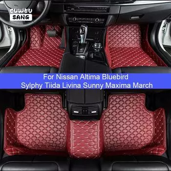 CUWEUSANG автомобильные коврики для Nissan Altima Bluebird Sylphy Tiida Livina Sunny Maxima March Foot Coche аксессуары авто 2 ROWS