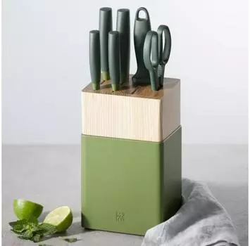 ЦВИЛЛИНГ Сейчас S 8 эл. зеленый - кухонные ножи из нержавеющей стали в блоке