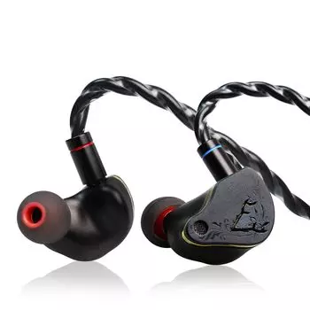 CVJ Mermaid 2 Wired IEM Earphones 10mm Dual Magnetic Dynamic Driver Interchangeable Cable Design Single Crystal Copper Aluminum Alloy Cavity with чёрный