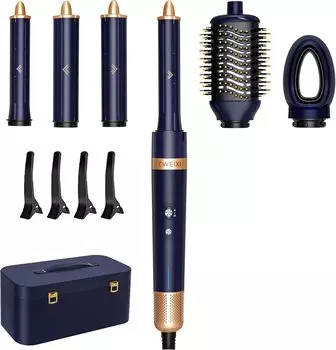 Cweixi Multi Styler IN с кельмой для хранения Curl Large Air, 3 уровня холодного и горячего воздуха, отрицательный объем 6, функция предотвращения перегрева, горячая воздушная щетка