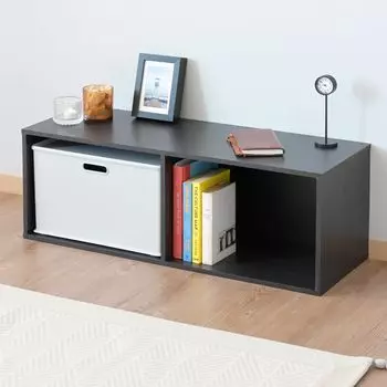 цвет 2 горизонтальных ящика для хранения подходят ширина 82 x глубина 29 x высота 30 настенный монтаж темно-коричневый [Yamazen] Стойка, ящик, ярусы, идеально, штабелируется, см,