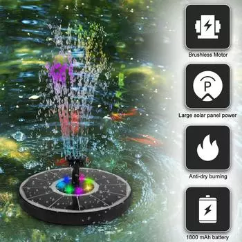 Цвет 7 светодиодный солнечный фонтан 2.5/3.5W 8 насадок водяной насос для улицы поилка для птиц сад плавающий DIY цистерна автоматическая оксигенация