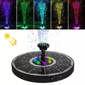 Цвет 7 светодиодный солнечный фонтан 2.5/3.5W 8 насадок водяной насос для улицы поилка для птиц сад плавающий DIY цистерна автоматическая оксигенация