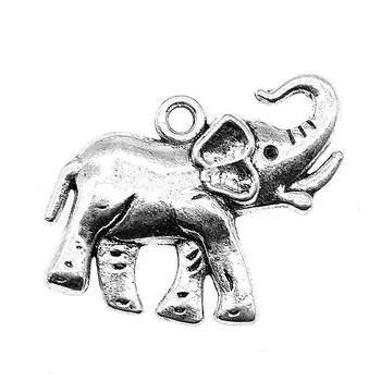 Цвет антикварного серебра, 2 шт., бренд: WYISYWG Детские украшения с подвесками в виде слона, 33x30 мм