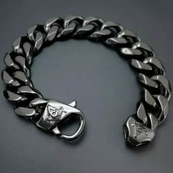 Цвет черноты браслета нержавеющей стали цепи каменщика масонского масонства для людей и женщин 13mm-18cm Length