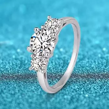 Цвет D 1,0 карата 6,5 мм Обручальное и свадебное кольцо с муассанитом для женщин Кольцо с двойным ореолом 925 посеребренное кольцо с бриллиантами 18 К, созданное в лаборатории 6