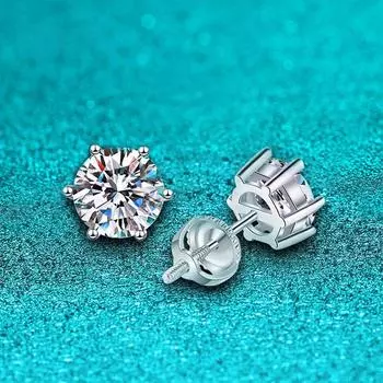 Цвет D с винтовой резьбой 1-4CT, серьги-гвоздики из муассанита для женщин и мужчин, серьги-гвоздики-пасьянсы, 100% S925, сплошное серебро, белое золото, покрытие 0.5CT and 0.5CT