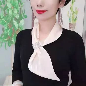 Цвет для женщин для девочек Алмазный атласный накладной воротник шелковый шарф шарфы с крестом шейный платок с крестом вино красного